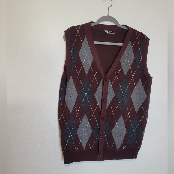 Paul jones size L two argyle sweater vests knits - Picture 8 of 10